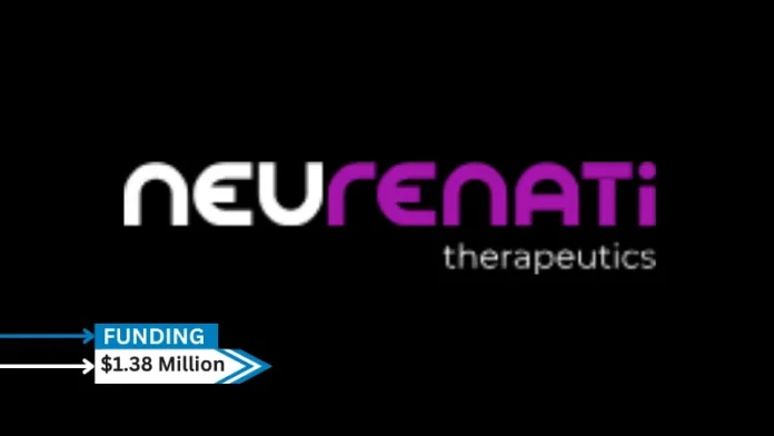 Neurenati Therapeutics, a biotech company dedicated to developing therapies for rare diseases secures $1.38million in funding.