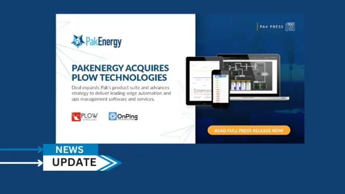 PakEnergy, LLC, a digital transformation leader delivering business automation and performance optimization solutions for the energy industry, announced today it has acquired Plow Technologies, a leading provider of digital automation and cloud/SCADA software, including its industry-recognized OnPing platform.