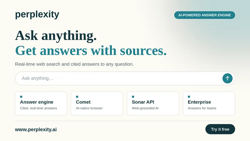 Perplexity: ask anything, get answers with sources.