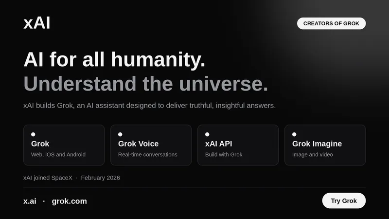 xAI, creators of Grok: AI for all humanity. x.ai